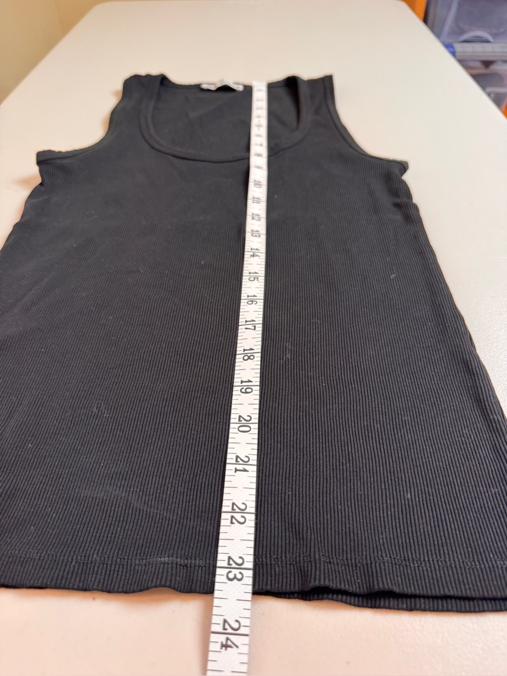 Zara Black Ribbed Tank Top Sleeveless Stretch Basic Size Medium - Picture 2 of 6